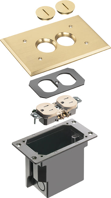 Arlington FLBR101MB 1-Gang Brass Retro Floor Boxes