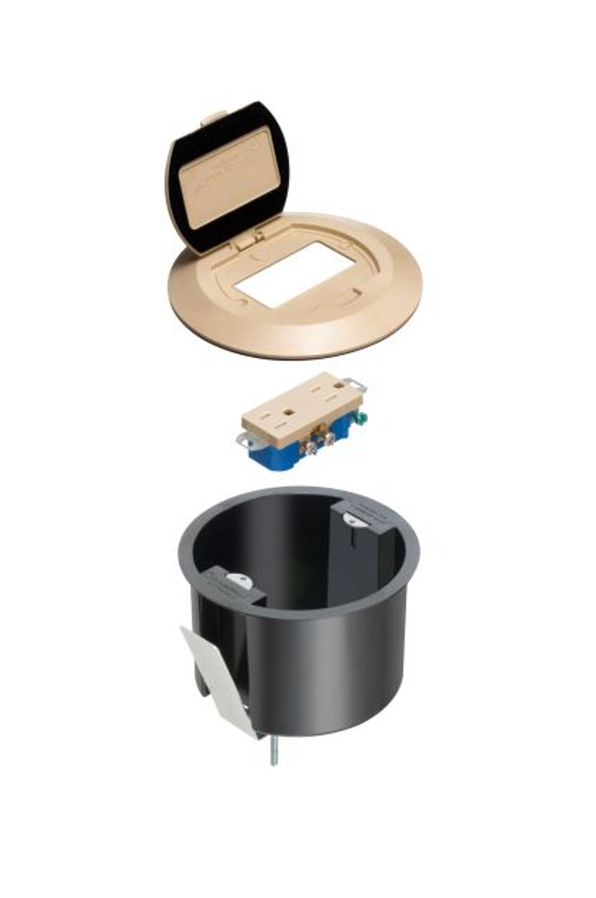 Arlington FLBR6500LA One Piece Non-Metallic Floor Box with Receptacle ...