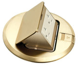 Arlington FLBT6615MB Concrete Box Cover Kit, Metallic Pop-Up Receptacle Cover with 15A Receptacle, Brass