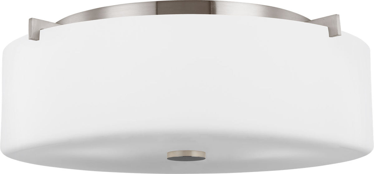 Generation Lighting FM312EN3/BS Sunset Drive 3 light brushed steel flush mount ceiling light