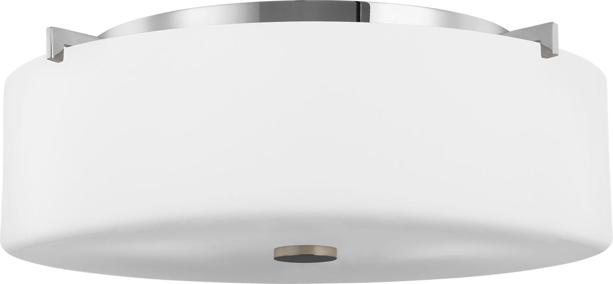 Generation Lighting Sunset Drive 3 light 16 inch chrome flush mount ceiling light