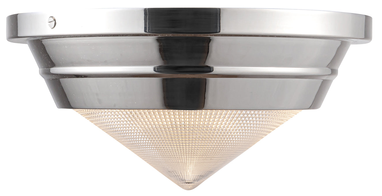 Alora Lighting FM348010PNPG Willard 1 Light 10.13 inch Polished Nickel Flush Mount Ceiling Light in Clear Prismatic Glass