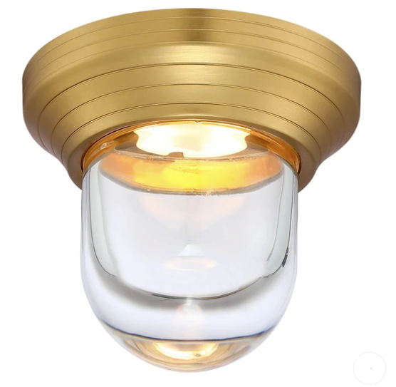 SDQ Lighting FM36101BG Loire 6.25" Contemporary LED Flush Mount Lighting Fixture, Color Temperature 3000K, Wattage 12W, Brushed Gold Finish
