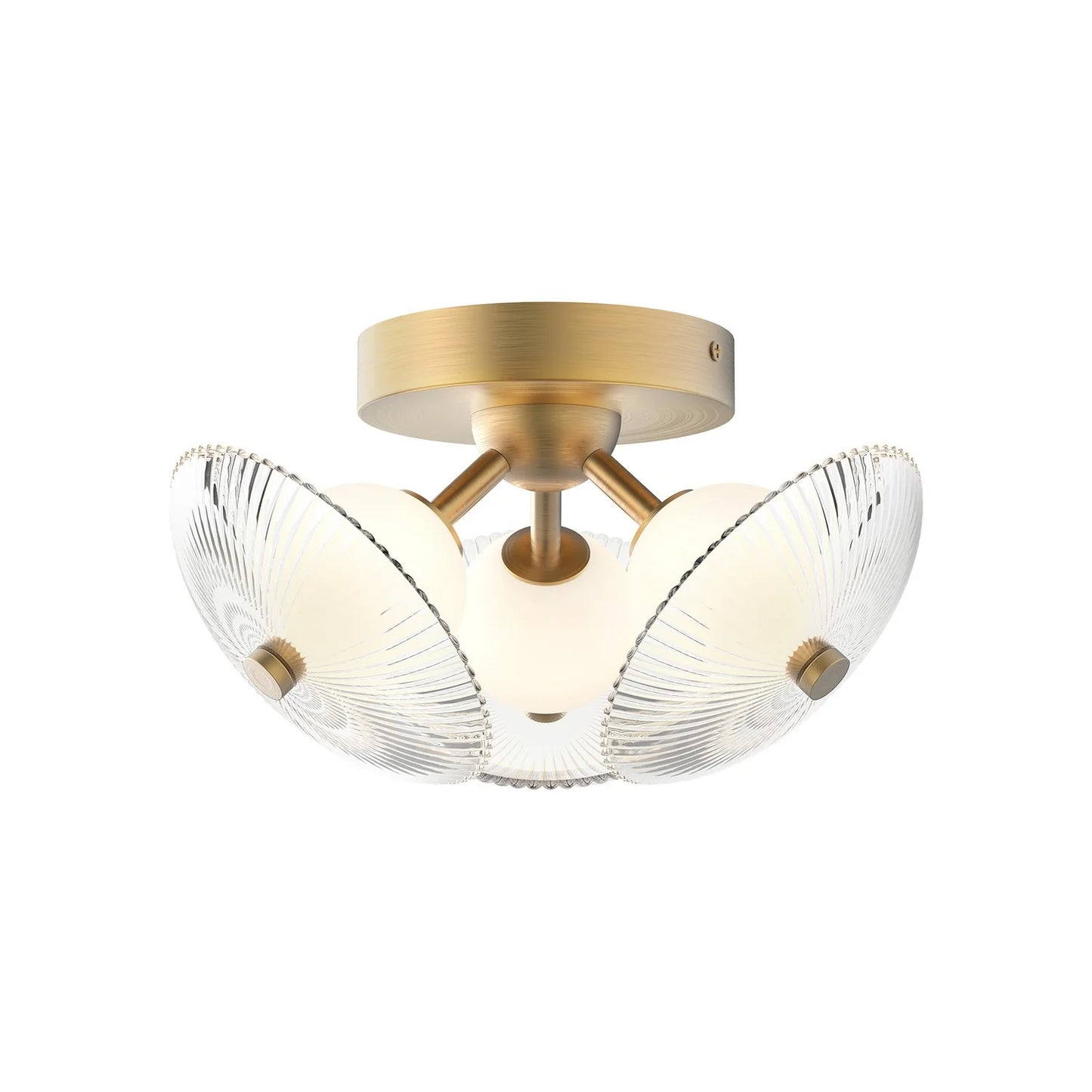 Alora Mood FM417604BGCR-UNV Hera Modern Brushed Gold LED Flush Mount Lighting