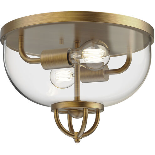 Alora Mood FM461102AG Lancaster 2 Light 12.63 inch Aged Gold Flush Mount Ceiling Light