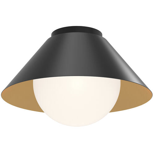 Alora Mood FM485214MBOP Remy 1 Light 13.5 inch Matte Black Flush Mount Ceiling Light