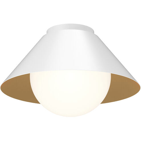 Alora Mood FM485214WHOP Remy 1 Light 13.5 inch White Flush Mount Ceiling Light