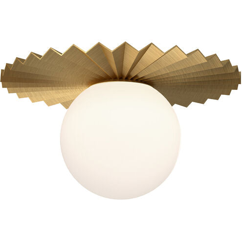 Alora Mood FM501212BGOP Plume 1 Light 11.88 inch Brushed Gold Flush Mount Ceiling Light