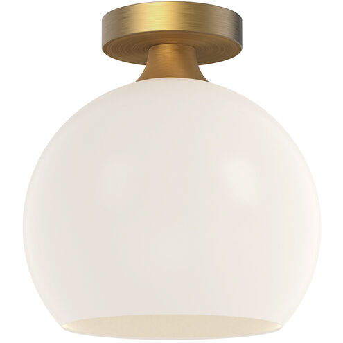 Alora Mood FM506210AGOP Castilla 1 Light 9.88 inch Aged Gold Flush Mount Ceiling Light in Opal Glass