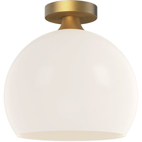 Alora Mood FM506312AGOP Castilla 1 Light 11.88 inch Aged Gold Flush Mount Ceiling Light in Opal Glass