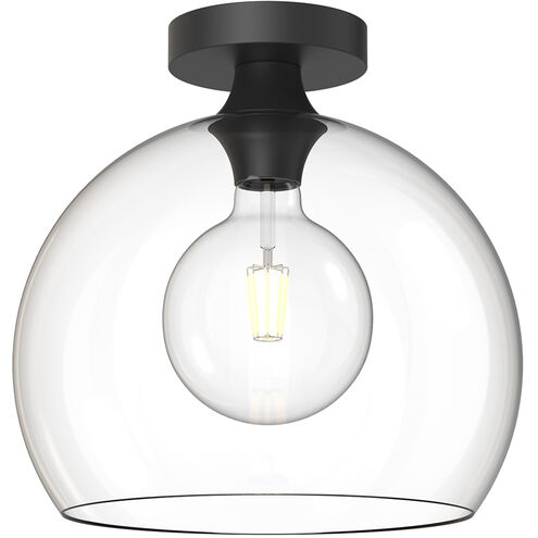 Alora Mood FM506312MBCL Castilla 1 Light 11.88 inch Matte Black Flush Mount Ceiling Light in Clear