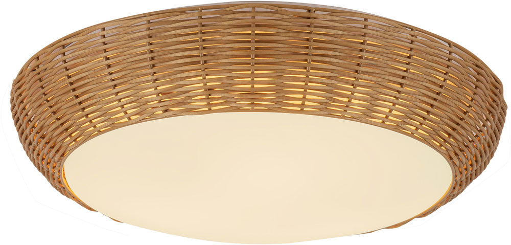 Alora Mood FM511217RA Merida 3 Light 16.75 inch Rattan Flush Mount Ceiling Light