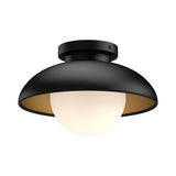 Alora Mood FM522012MBOP Rubio Flush Mount 11 in. 1 Light 60-Watt Matte Black/Opal Matte Glass