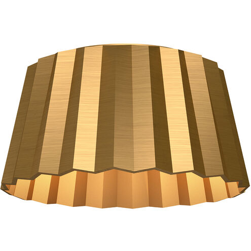 Alora Mood FM528514AG Plisse 2 Light 14.13 inch Aged Gold Flush Mount Ceiling Light