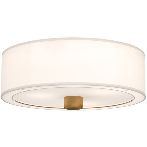 Alora Mood FM547924AGWL Theo 3 Light 24.13 inch Aged Gold and White Linen Flush Mount Ceiling Light