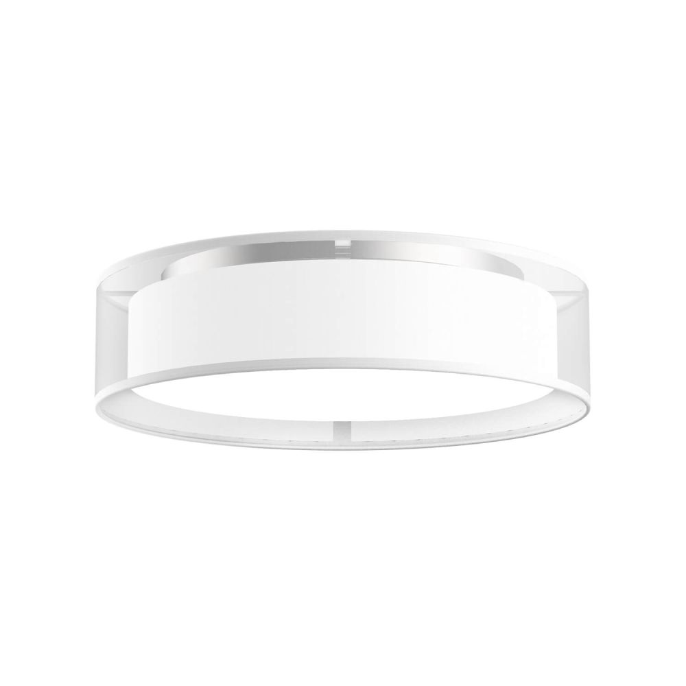 Kuzco Lighting FM7916-WOR-5CCT Dalton 16 inch CCT LED Flush Mount in White Organza with White Acrylic Diffuser, Multi-Color Temperature, Wattage 24W, Voltage 120V