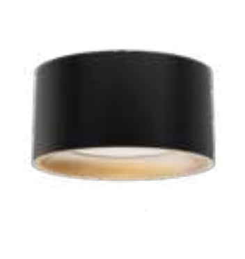 Westgate FMLB-R5-MCT5-CMC5S-BG LED Round Cylinder Flush Mount Light Wattage 8W, 560LM, MCTP 27K/30K/35K/40K/50K,  Black/Gold Finish