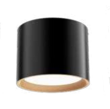 Westgate FMLB-R7-MCT5-CMC7S-BG LED Round Cylinder Flush Mount Light, Wattage 12W, 900LM, CCT 27K/30K/35K/40K/50K, Black/Gold Finish