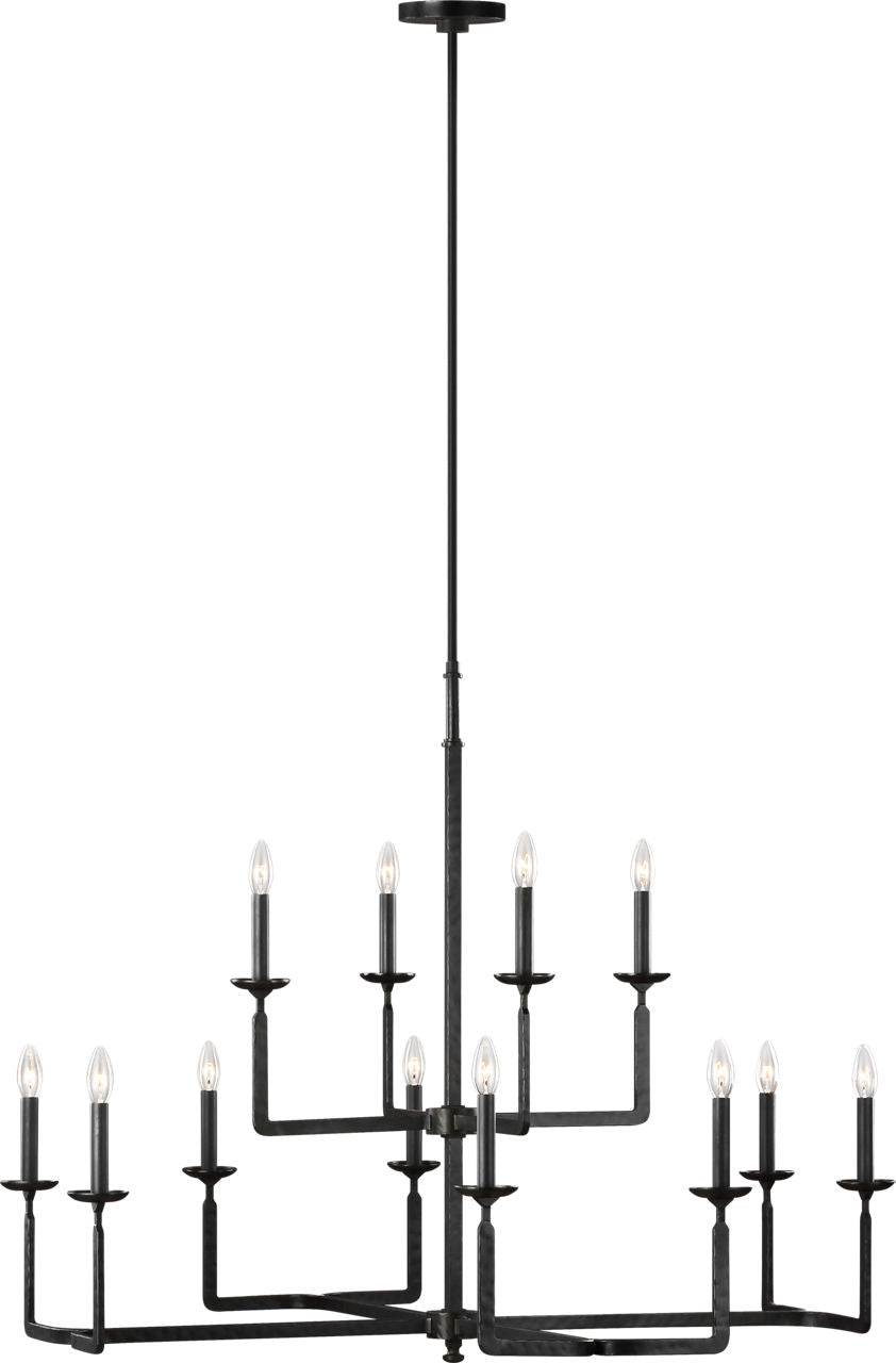 Generation Lighting Ansley 12 light aged iron chandelier ceiling light