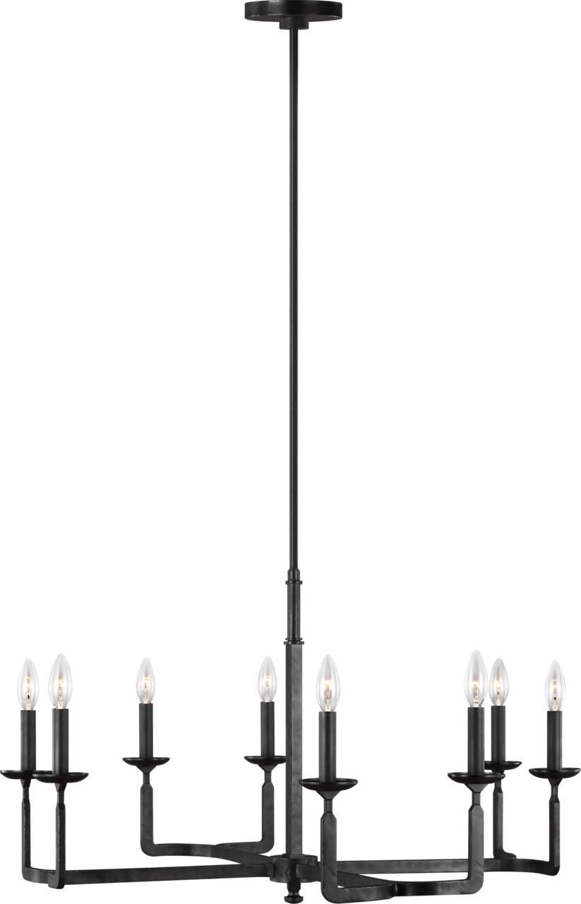 Generation Lighting Ansley 8 light aged iron chandelier ceiling light