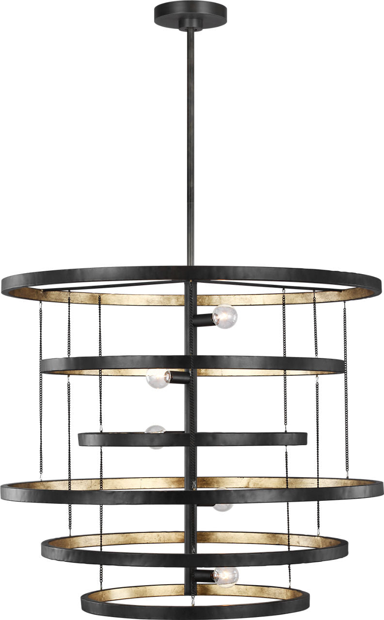 Generation Lighting Celeste 8 light aged iron chandelier ceiling light