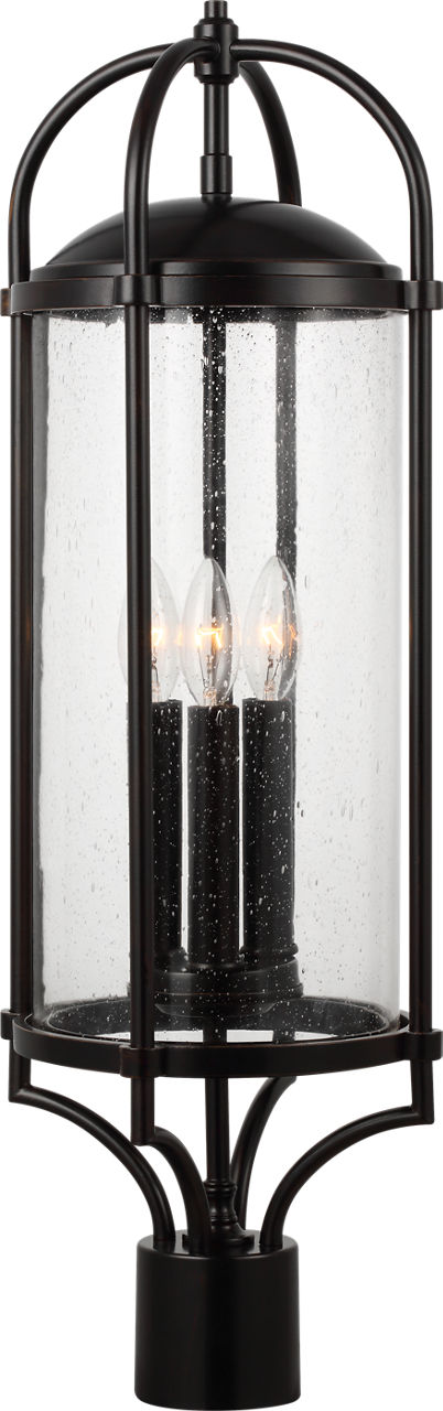 Generation Lighting OL7627ES Dakota 3 Light 28 inch Espresso Post Lantern with clear seeded glass