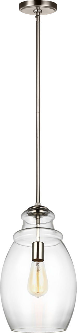 Generation Lighting P1484SN Marino 1 Light 9.25 inch Satin Nickel Pendant Ceiling Light