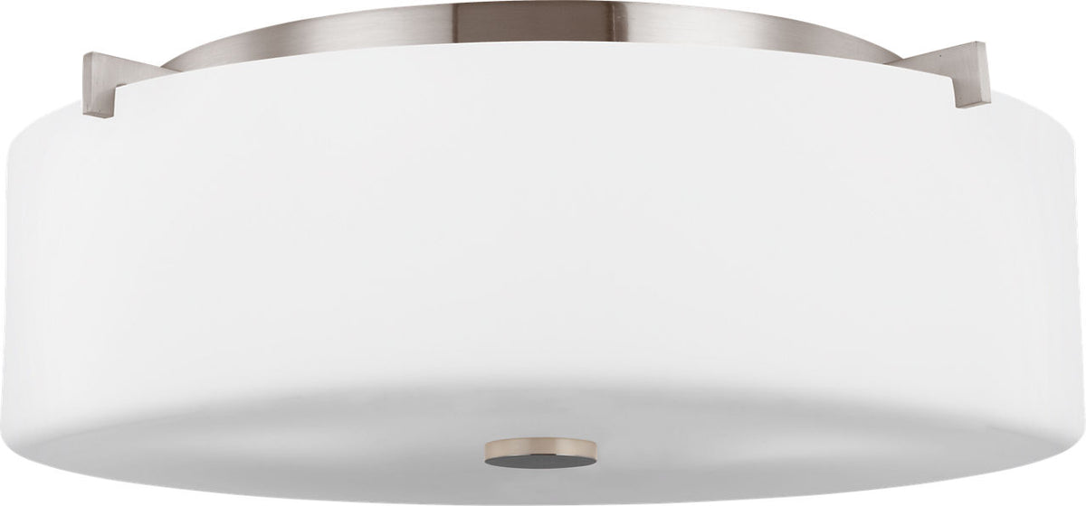 Generation Lighting FM312BS Sunset Drive 3 light brushed steel flush mount ceiling light