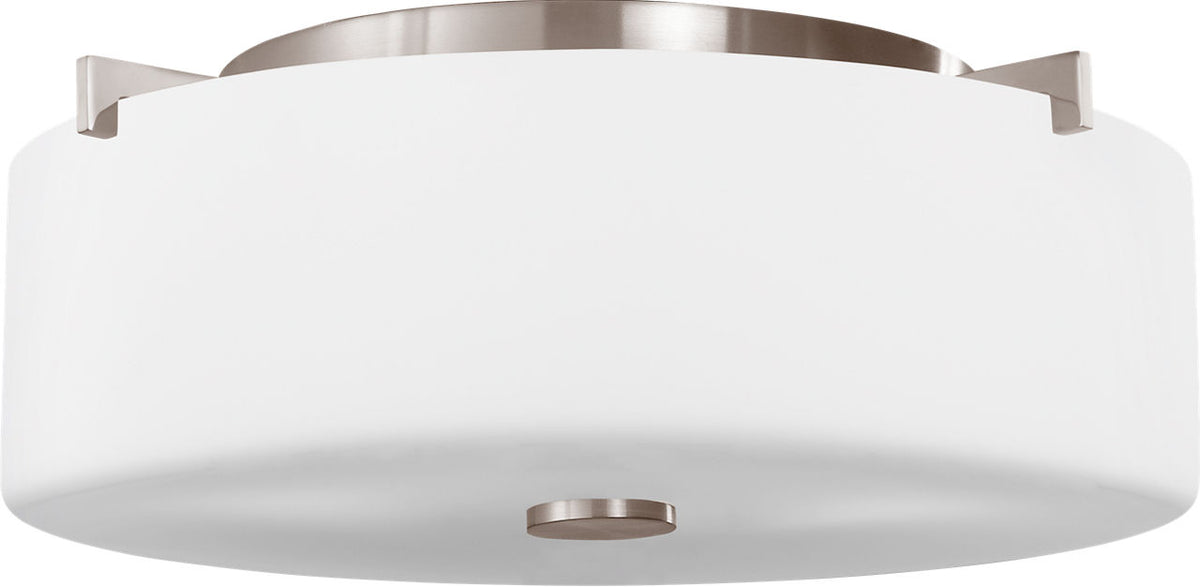 Generation Lighting FM313BS Sunset Drive 2 Light Brushed Nickel Flush Mount Ceiling Light