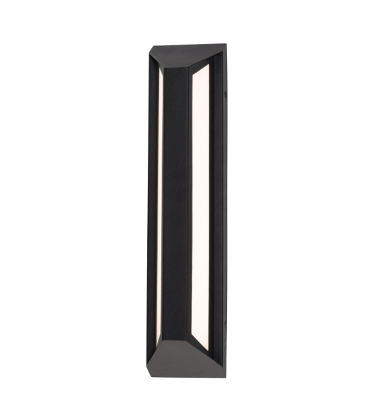 AFX Lighting FTNW0418LAJUDBK Fulton 18 Inch LED Outdoor Wall Sconce Light ,120-277V, Selectable 5CCT, Black Finish