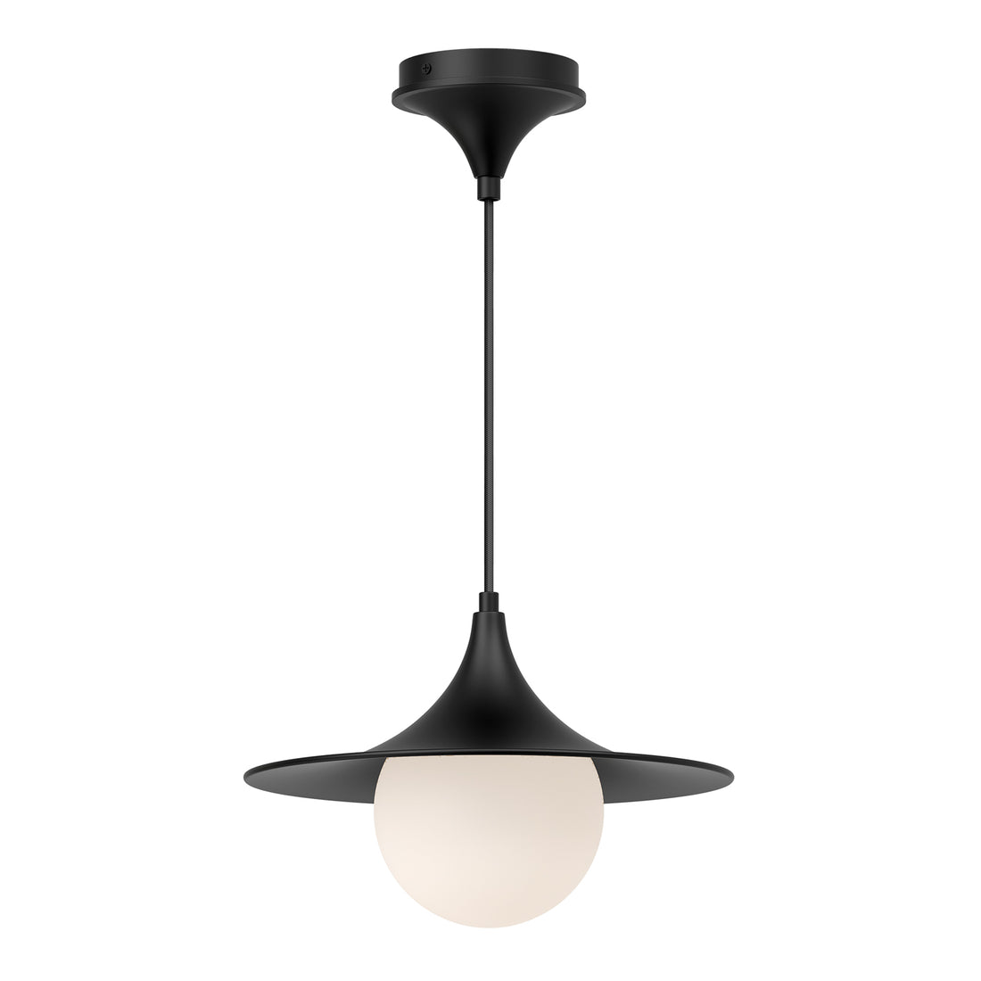 Alora Mood PD525113MBOP Fuji 12.5" Pendant Light, Opal Glass, Aluminum & Steel, 60W E26