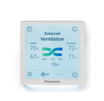 Panasonic FV-SCVE2 BalancedHome™ & Intelli-Balance® Elite/Elite Plus+ Series ERV Wall Control for use with all BalancedHome ERV models & Intelli-Balance® Elite Plus+ 150 & 120; Elite 140 & 110 ERV models ; Occupant-controllable power on/off