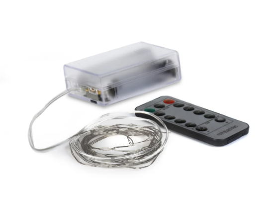 Feit Electric FY6-20/SLV/6 6 ft. Silver Wire AA Battery or USB Powered Fairy LED String Light, Color Temperature 3000k, Voltage 120V - 6 Pack