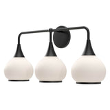 Alora Lighting VL524326MBOP Hazel 3 Light 27 inch Bath Vanity Light in Matte Black with Opal Glass