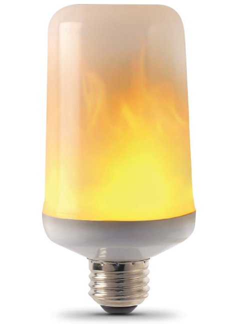 Feit Electric C/FLAME/LED Flicker Cylinder Flame Decorative LED Light Bulb, Color Temperature 1500K, Wattage 3W, Voltage 120V