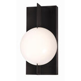 AFX Lighting GATS0610L30D1BK Gates 10 Inch Tall LED Wall Sconce In Black With White Acrylic Diffuser