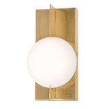 AFX Lighting GATS0610L30D1SB Gates 10 Inch Tall LED Wall Sconce In Satin Brass With White Acrylic Diffuser