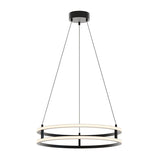 AFX Lighting GEMP24LAJUDBK Gemini 24 Inch CCT LED Pendant In Black With White Acrylic Diffuser