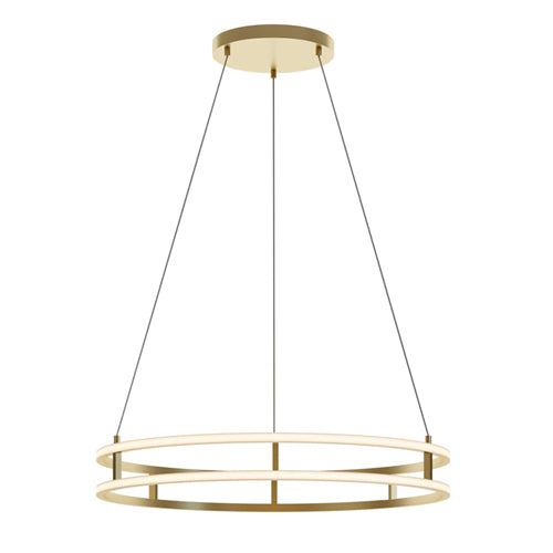 AFX Lighting GEMP32LAJUDGD Gemini 32 Inch CCT LED Pendant In Gold With White Acrylic Diffuser