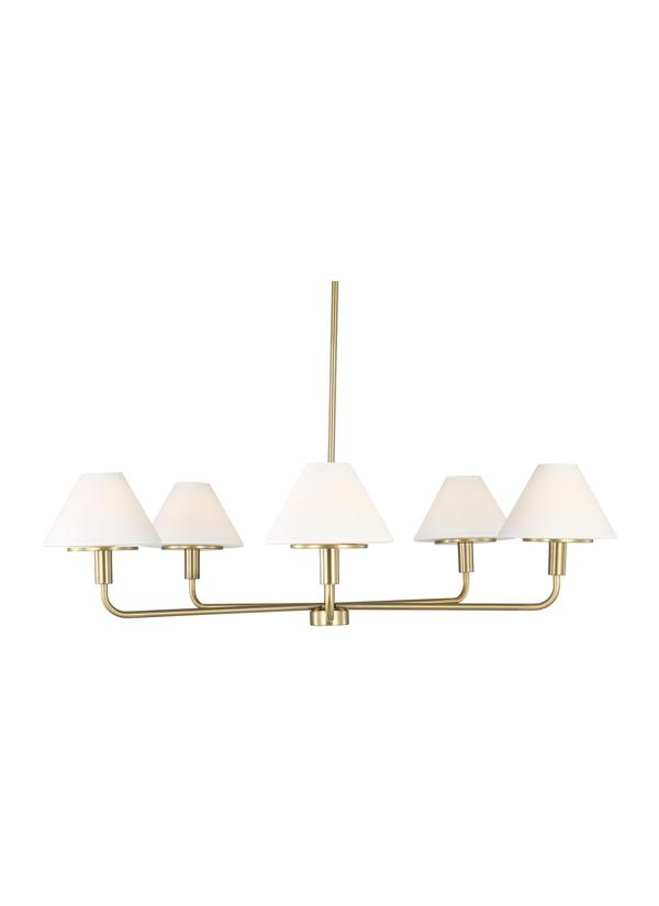 Generation Lighting GLC1235SBE Mendota 5 Light Satin Brass Chandelier Ceiling Light