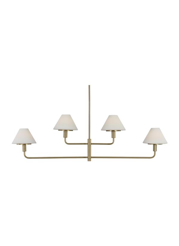 Generation Lighting GLC1244SBE Mendota 4 light satin brass linear chandelier