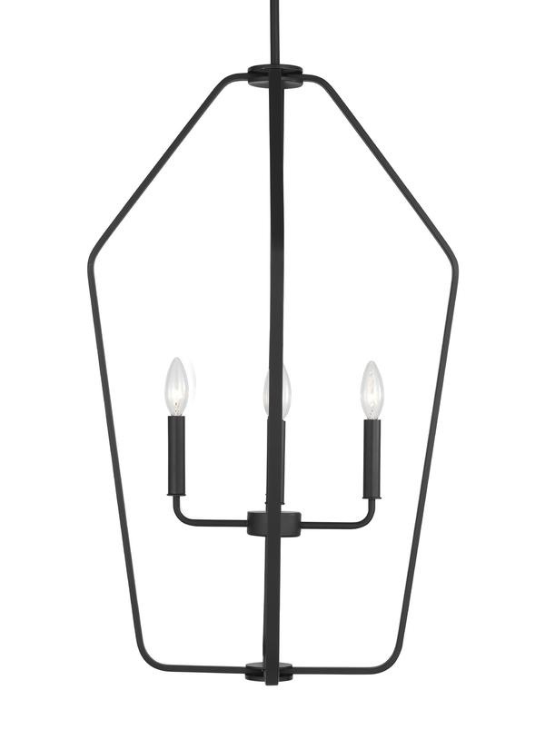 Generation Lighting GLC1274MBKE Kennan 4 light midnight black chandelier ceiling light