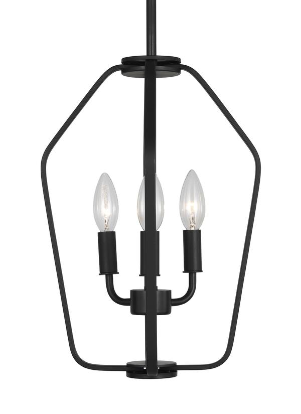 Generation Lighting GLC1283MBKE Kennan 3 Light 15 inch Black Pendant Ceiling Light