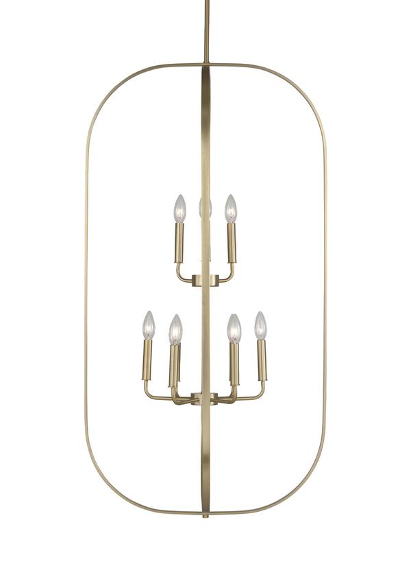 Generation Lighting GLC1329SBE Loretto 9 light satin brass chandelier ceiling light