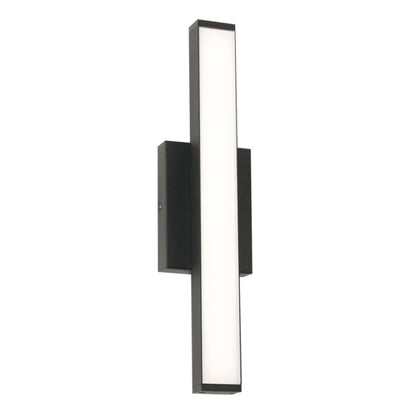 AFX Lighting GLEW0518L30UDBK Gale 18 Inch Tall LED Outdoor Wall Sconce In Textured Black With White Glass Diffuser