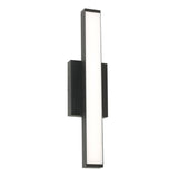 AFX Lighting GLEW0518L30UDBK Gale 18 Inch Tall LED Outdoor Wall Sconce In Textured Black With White Glass Diffuser