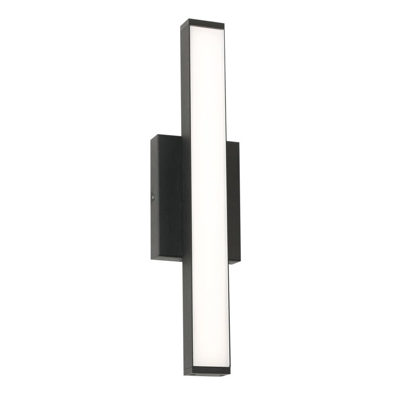 AFX Lighting GLEW0524L30UDBK Gale 24 Inch Tall LED Outdoor Wall Sconce In Textured Black With White Glass Diffuser