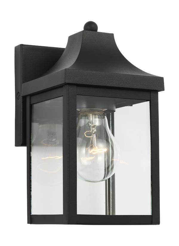 Generation Lighting Saybrook 1 light textured black lantern wall light