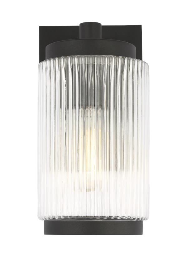 Generation Lighting GLO1061TXBE Ronde 1 Light Textured Black Outdoor Wall Lantern