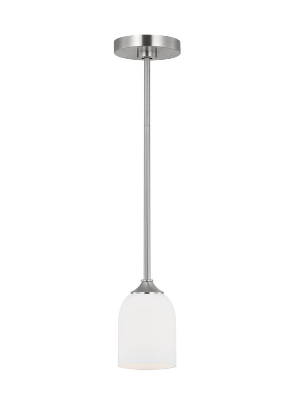 Generation Lighting GLP1021BS Emile brushed steel mini pendant ceiling light